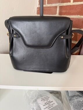 Authentic Black Leather Bally Crossbody Bag